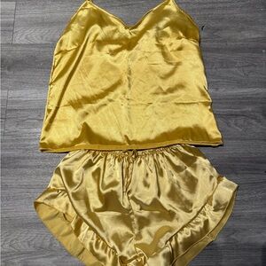 Satin Yellow Sleepwear Set